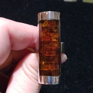 Jay King Amber Mosaic Rectangle Ring DTR 925